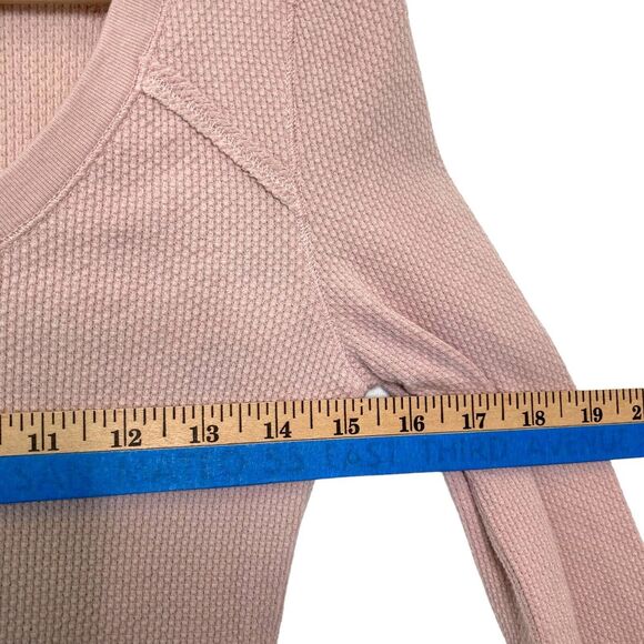 Free People Pink Synergy Cuff Thermal Sweatshirt Laced Details Cuffs Medium M - Picture 7 of 12